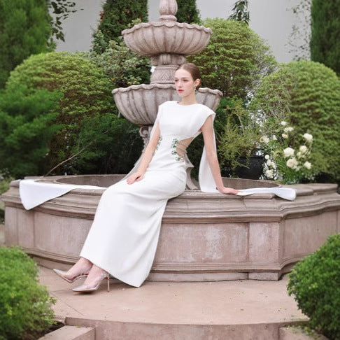 European And American Diamond-embedded High-end Exquisite Bandage One-piece Dress Elegant Temperament