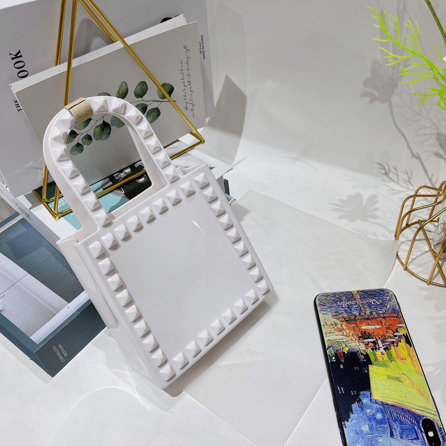 Fashion Small Rivet Square Bag One-shoulder Crossbody