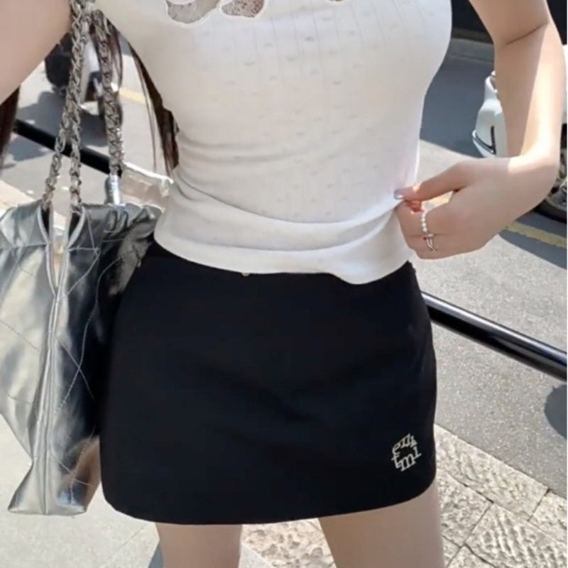 Slim Fit Hot Girl Hip Skirt New Pure Desire Cute Red A- Line Skirt Women