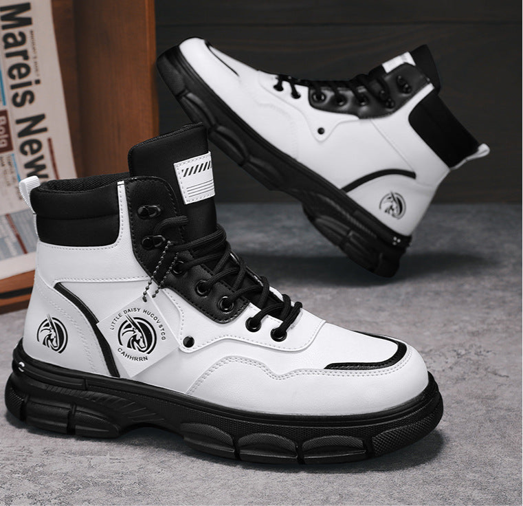 Stivali Martin alti in stile britannico di tendenza casual da uomo