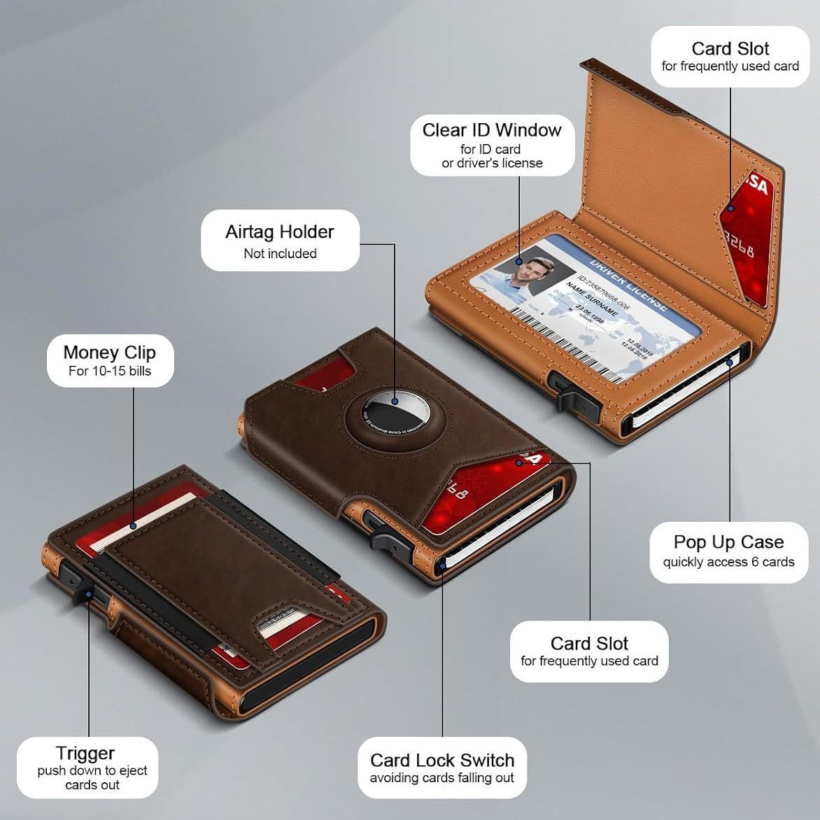 Metal Card Bag Men's RFID Anti-theft Swiping