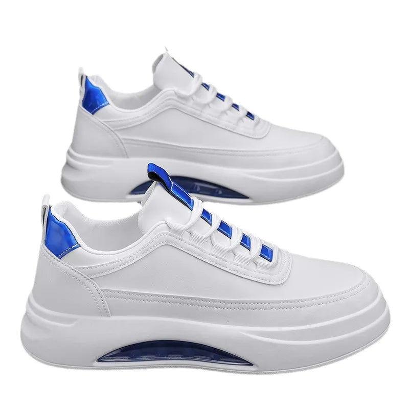 Men's Platform White Shoes Casual Sneakers Leisure Male Sneakers Non-slip Men's Vulcanized Shoes Air Cushion Board Shoe Tennis