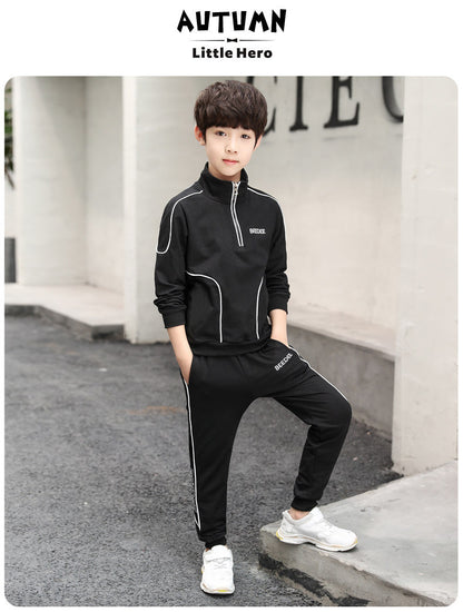 Boys Spring Clothes Suit Spring And Autumn Sports Western Style