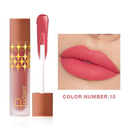 24 Color Matte Shimmer Matte Surface Nonstick Cup Lip Lacquer