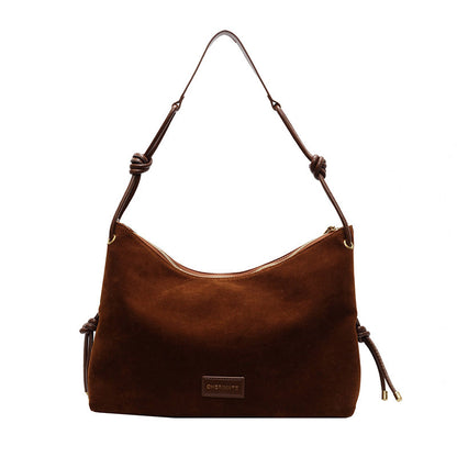 Retro Frosted Leather Maillard Color Bag For Women