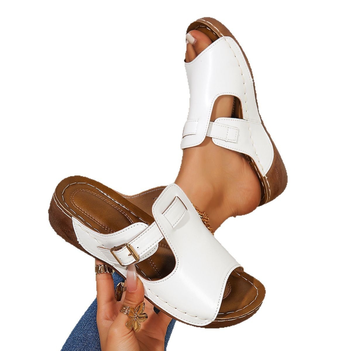 Summer Women's European And American Roman Women's Magic Stick Shoes Slippers
