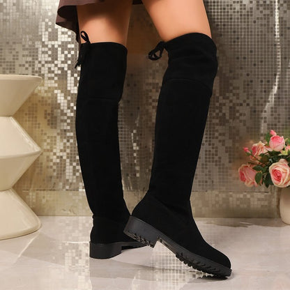 Women's High Platform Solid Color Fashion Boots