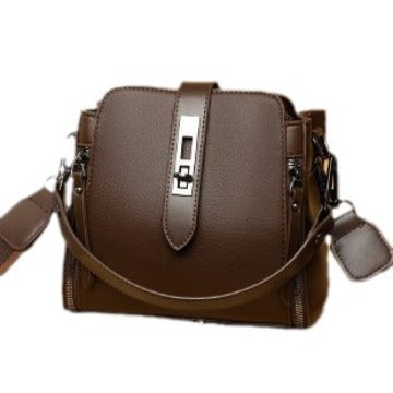 Soft Leather Bucket Large Capacity Handbag Crossbody Bag