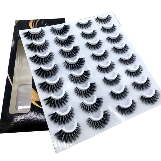 NEW 20 Pairs 8-25mm Fake Eyelashes 100 Mink Eyelashes Mink