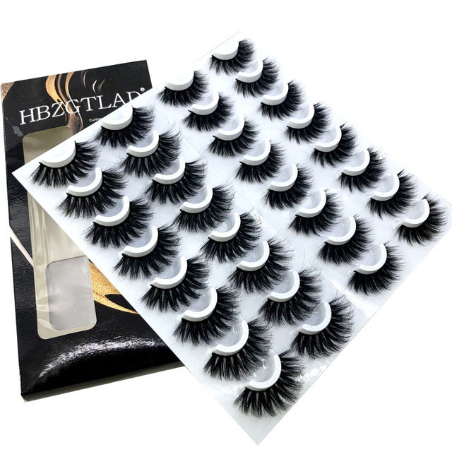 NEW 20 Pairs 8-25mm Fake Eyelashes 100 Mink Eyelashes Mink