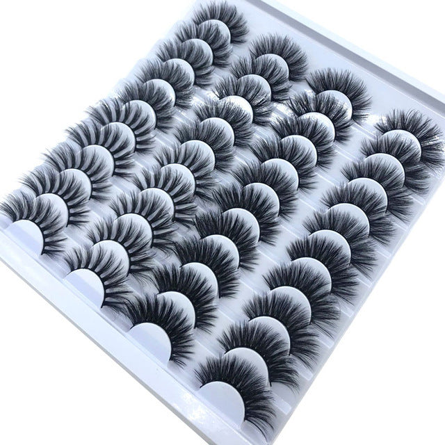 NEW 20 Pairs 8-25mm Fake Eyelashes 100 Mink Eyelashes Mink