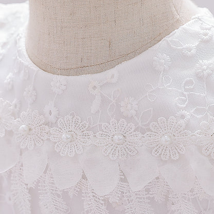 Children'S Dress Baby One Year Old Baby Princess Dress Embroidery White Wedding Dress Baby Wash Dress Dress