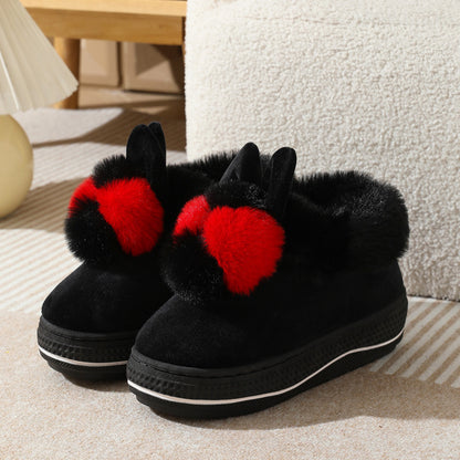 Winter High Heel Thick-soled Cotton Slippers