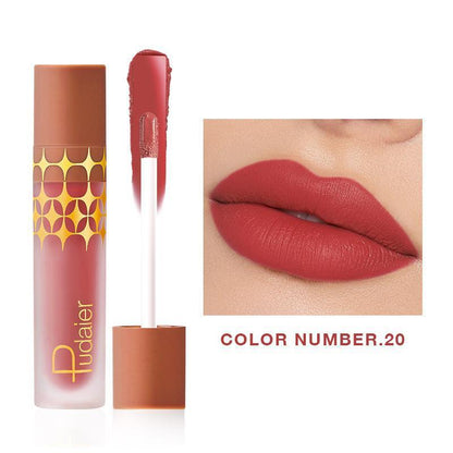 24 Color Matte Shimmer Matte Surface Nonstick Cup Lip Lacquer