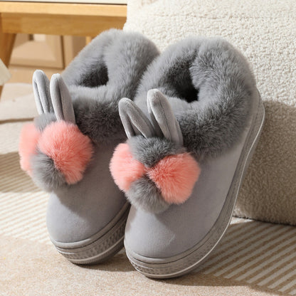 Winter High Heel Thick-soled Cotton Slippers