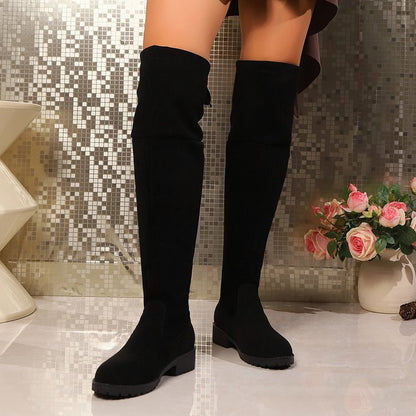 Women's High Platform Solid Color Fashion Boots