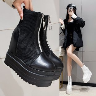 Elastic Knit Socks Boots For Women