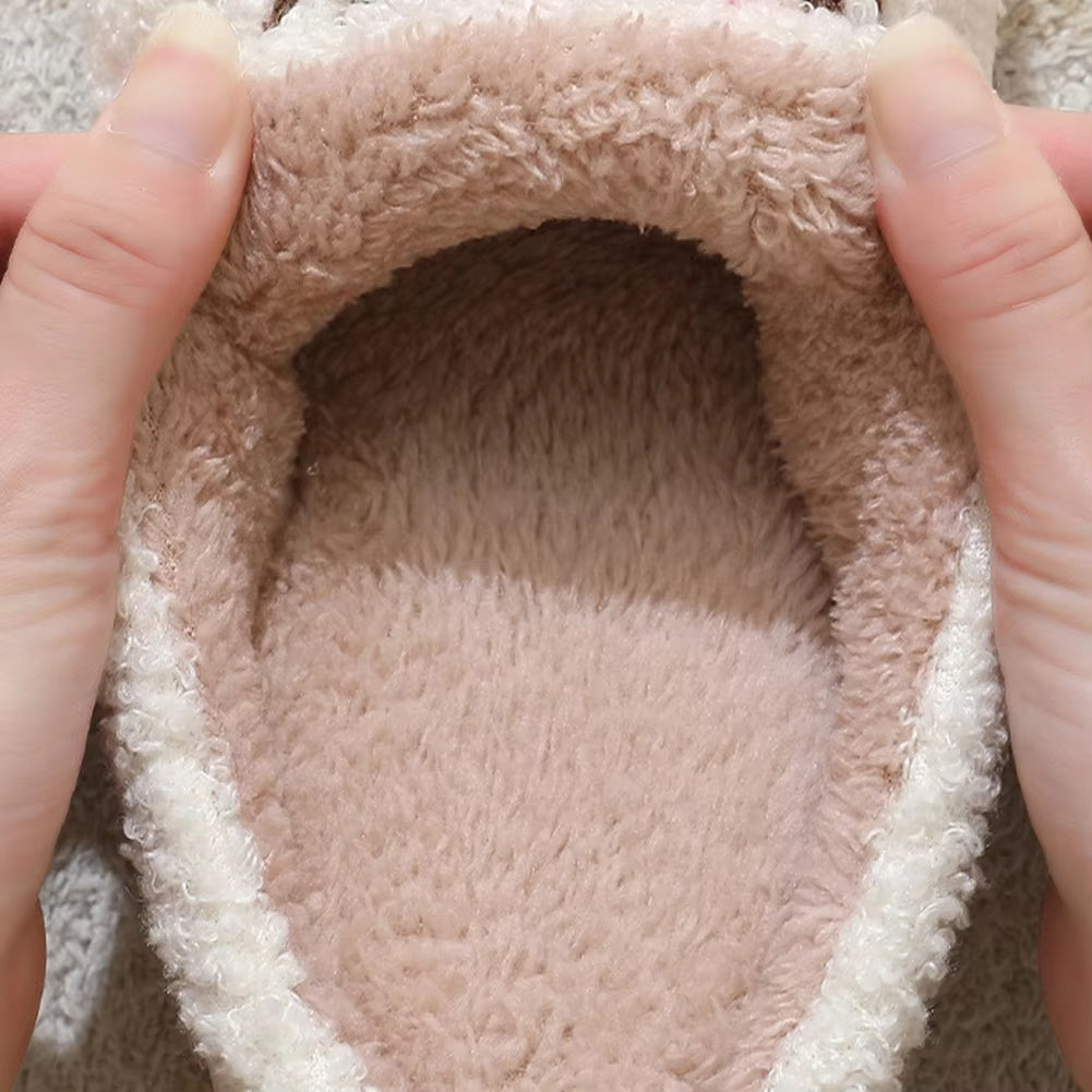 Christmas Slippers Reindeer Slippers For Women And Men Holiday Halloween Slippers Indoor Bedroom Fluffy Warm Fleece Slippers Winter Soft Cozy Home Non-Slip Soft Plush Slip-on Wool Lined House Shoes