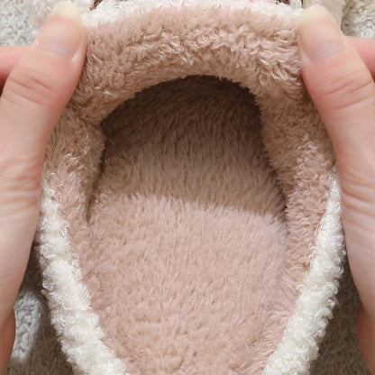 Christmas Slippers Reindeer Slippers For Women And Men Holiday Halloween Slippers Indoor Bedroom Fluffy Warm Fleece Slippers Winter Soft Cozy Home Non-Slip Soft Plush Slip-on Wool Lined House Shoes