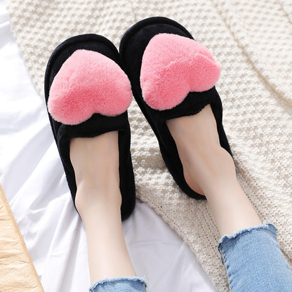 Cute Love Slipper Winter Warm Fluffy Shoes Home Slippers For Valentine's Day