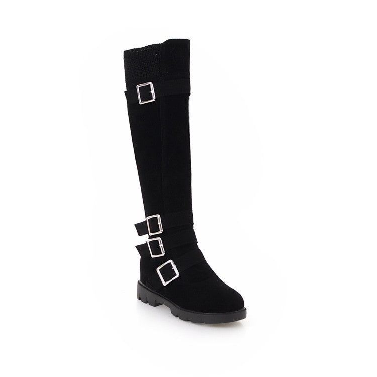 British Belt Buckle High Top Martin Boots Women