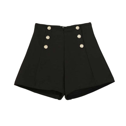 Double Breasted Shorts Female High Waist Casual Shorts