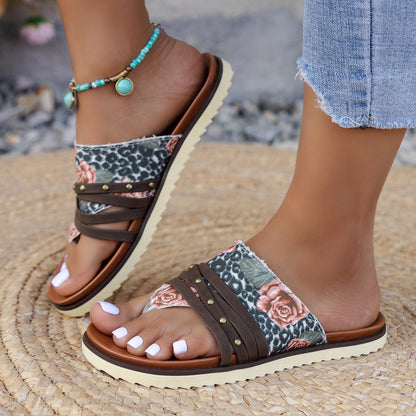 European And American Fashion Plus Size Color Matching Flip-flops Beach Sandals Slippers