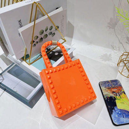 Fashion Small Rivet Square Bag One-shoulder Crossbody