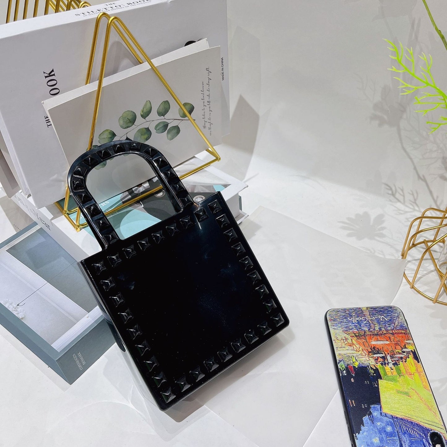 Fashion Small Rivet Square Bag One-shoulder Crossbody