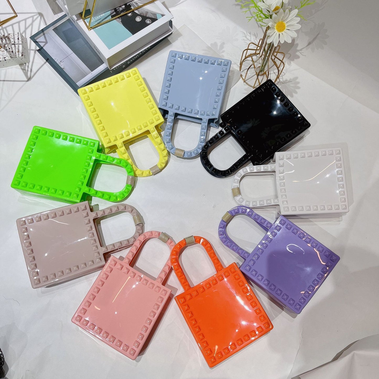 Fashion Small Rivet Square Bag One-shoulder Crossbody