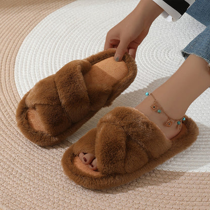 Velvet Slippers Women's Outer Wear Home Thick-soled Plus Size