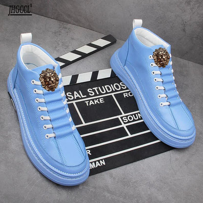 New men's Flat Hip Hop Punk High Top Sneakers Casual Board Shoes Zapatillas Hombre A6