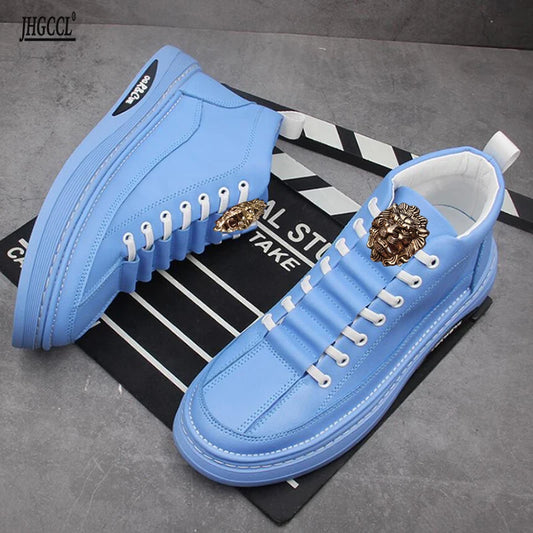 New men's Flat Hip Hop Punk High Top Sneakers Casual Board Shoes Zapatillas Hombre A6