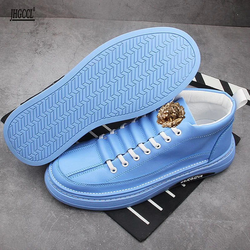 New men's Flat Hip Hop Punk High Top Sneakers Casual Board Shoes Zapatillas Hombre A6