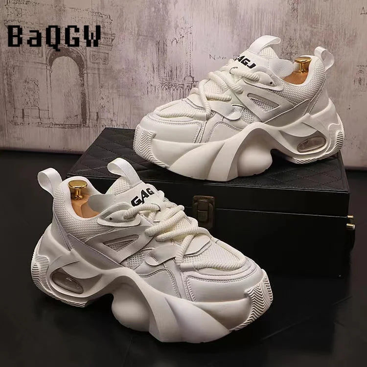 Sport Shoes for Women/Men's Casual Thick Bottom Mesh Breathable High Quality Running Shoes Waterproof Man Chunky Sneakers