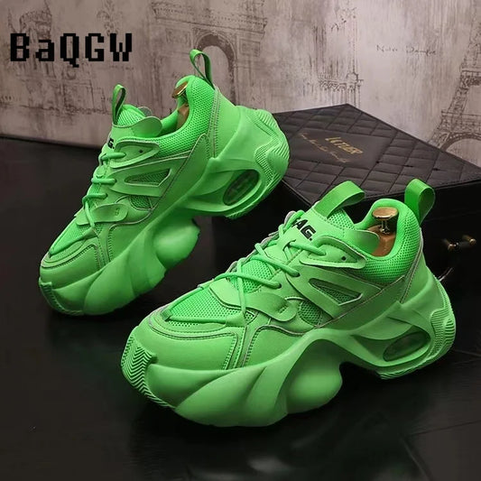 Sport Shoes for Women/Men's Casual Thick Bottom Mesh Breathable High Quality Running Shoes Waterproof Man Chunky Sneakers