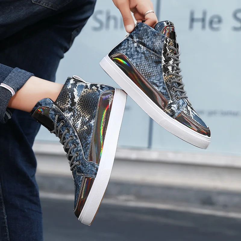 Fashion Golden Men's Sneakers 2023 New Skateboard Shoes High Top Casual Sneakers Men Hip-Hop Designer Shoes zapatillas de hombre