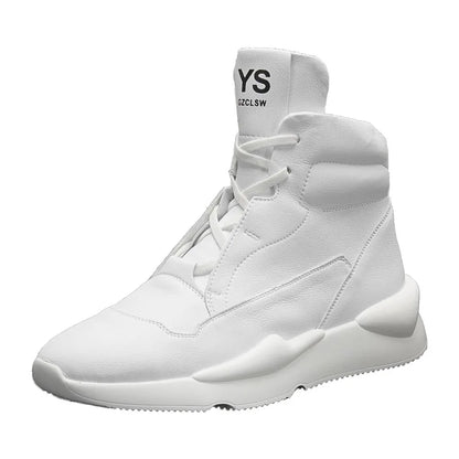 White High Top Shoes, Men's Casual Shoes, Anti Slip and Comfortable Sports Shoes, Personalized Thick Soled Running Shoes