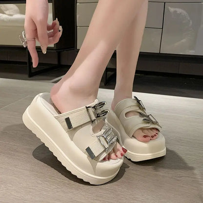 Women's Slippers and Ladies Sandals on Beach Slides Open Toe Summer 2023 Heeled Shoes Designer Animal Height Off White Unique 39