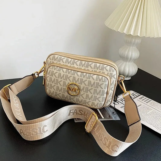 Vintage Shoulder Bag Women'S Printed Letter Crossbody Chest Bag With Adjustable Strap Designer Luxury Soft Leather Waist Packs