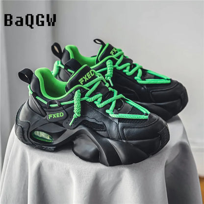 Men's Thick Bottom Casual Designer Chunky Sneakers High Top Trainers Men Fashion Platform Shoes Breathable Outdoor Sneakers