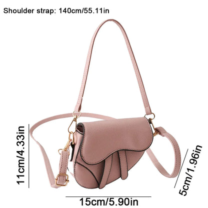 Women Messenger Bags Saddle Bag Portable Single Shoulder Bag Women's Leather Crossbody Bag Handbag Purses Simple Messenger Bags