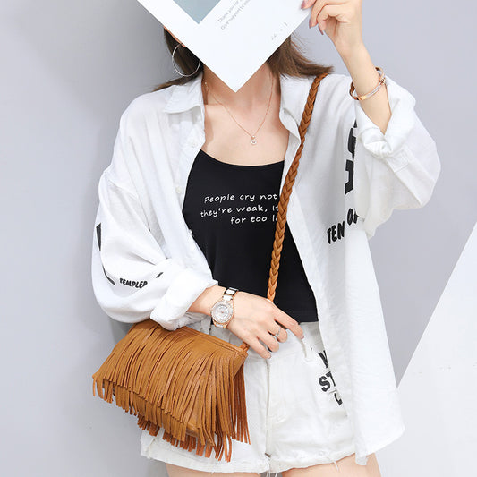 Hand-woven Tassel Bag Shoulder Crossbody Bag