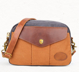 Color Blocked Retro Canvas Shoulder Crossbody Bag