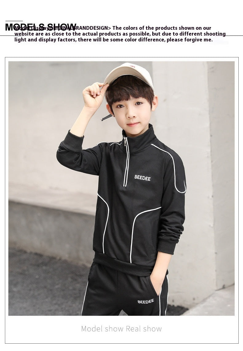 Boys Spring Clothes Suit Spring And Autumn Sports Western Style