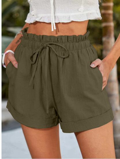 European American Summer New Solid Color Loose Casual Fashion Shorts For Women