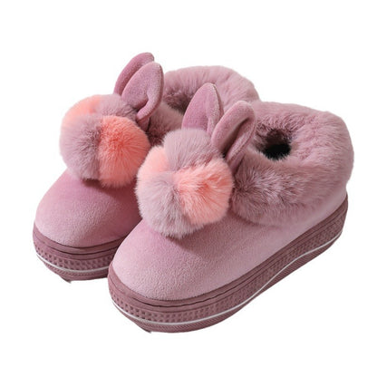 Winter High Heel Thick-soled Cotton Slippers