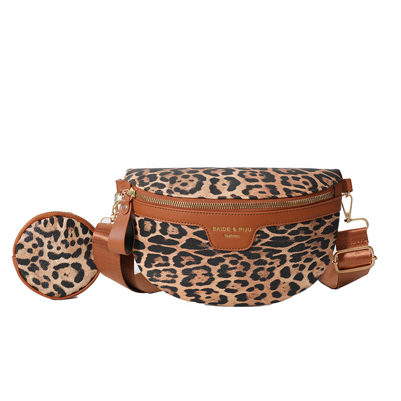 Women's Simple Fashion All-match Leopard Print Printed Shoulder Bag