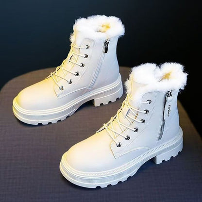 Korean Version Fleece-lined Autumn And Winter High-top Cotton Boots