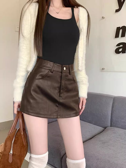 Women's Fall Winter Fashion Special High Waist Short Skirt